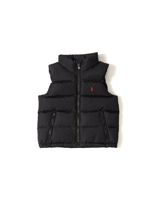 

Черный стеганый жилет для мальчика с логотипом Polo Ralph Lauren