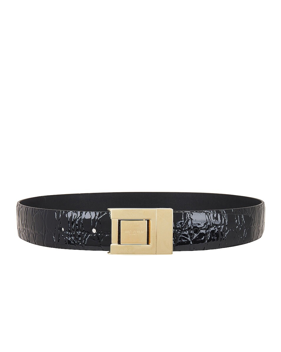 

Ремень Saint Laurent Ceinture Boucle, цвет Black & Aged Gold
