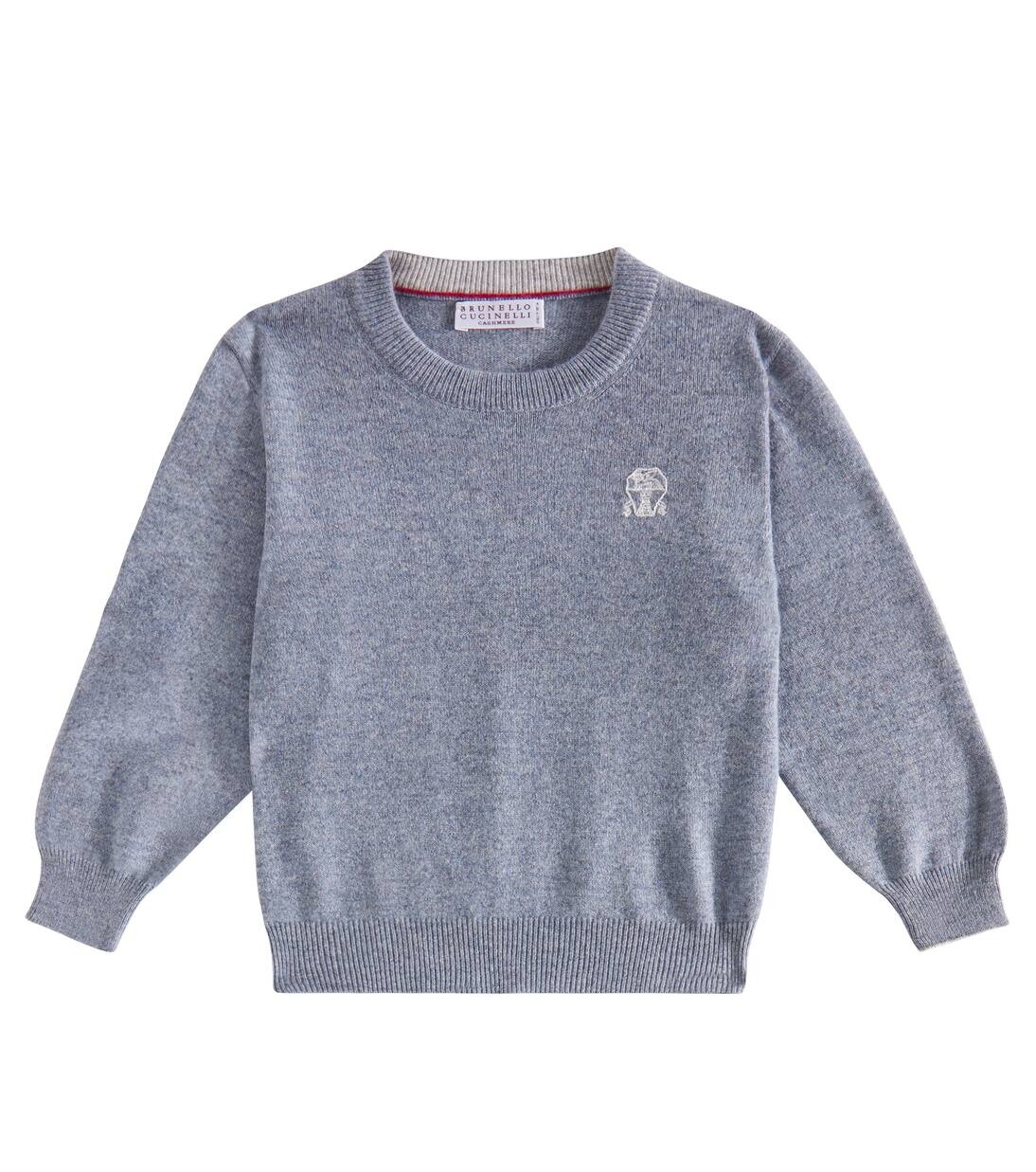 

Кашемировый свитер Brunello Cucinelli Kids, светло-синий