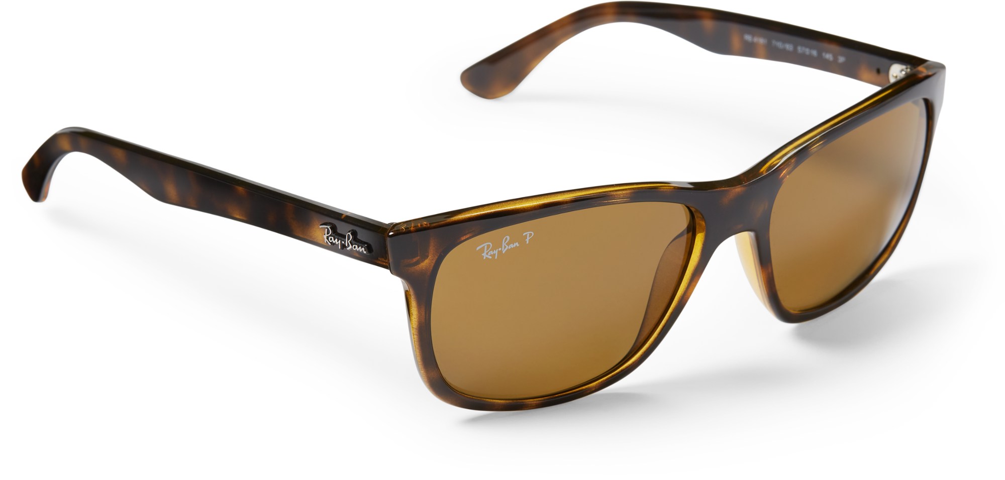 солнцезащитные очки ray ban круглые оправа металл поляризационные с защитой от уф черный RB4181 Поляризованные солнцезащитные очки Ray-Ban, коричневый