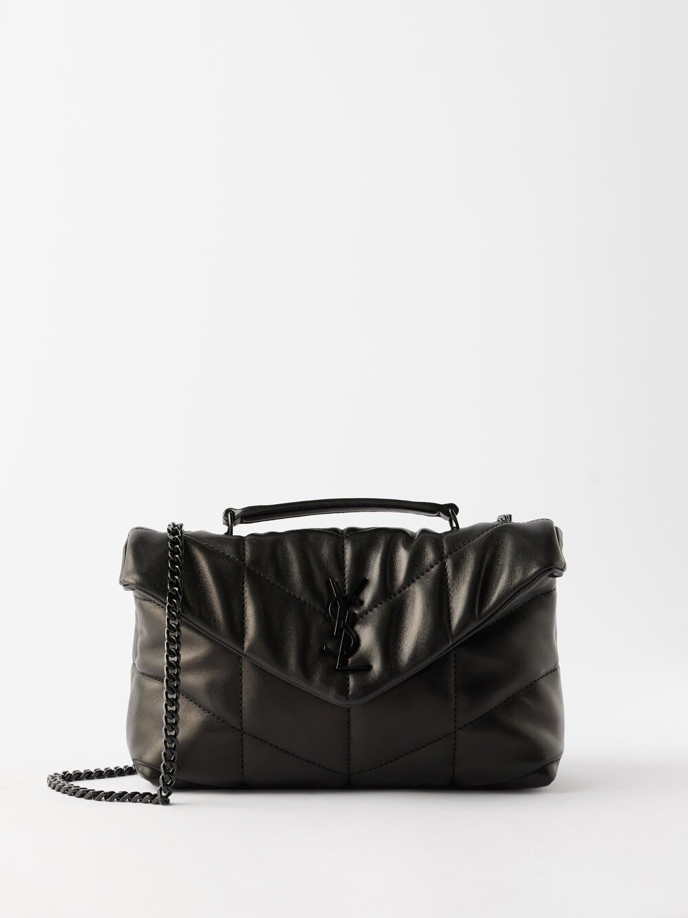 

Кожаная сумка через плечо puffer toy Saint Laurent, черный