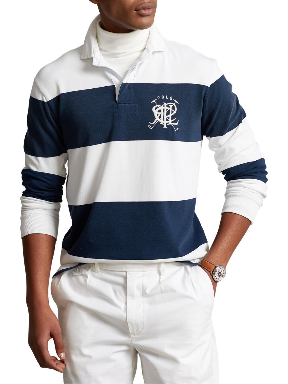 

Полосатая хлопковая рубашка-поло с длинными рукавами Polo Ralph Lauren, зеленый