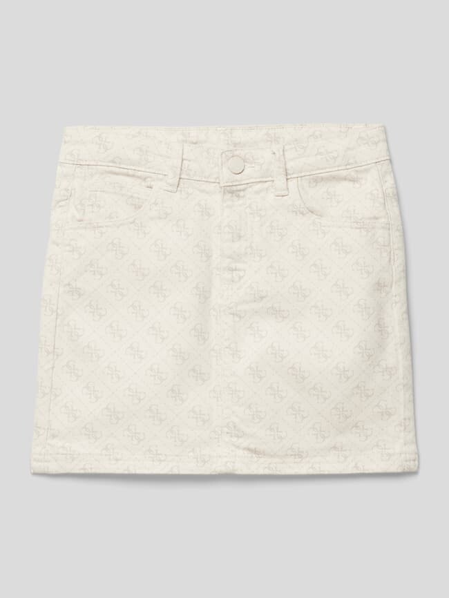 

Юбка с логотипом по всей поверхности Guess, бежевый
