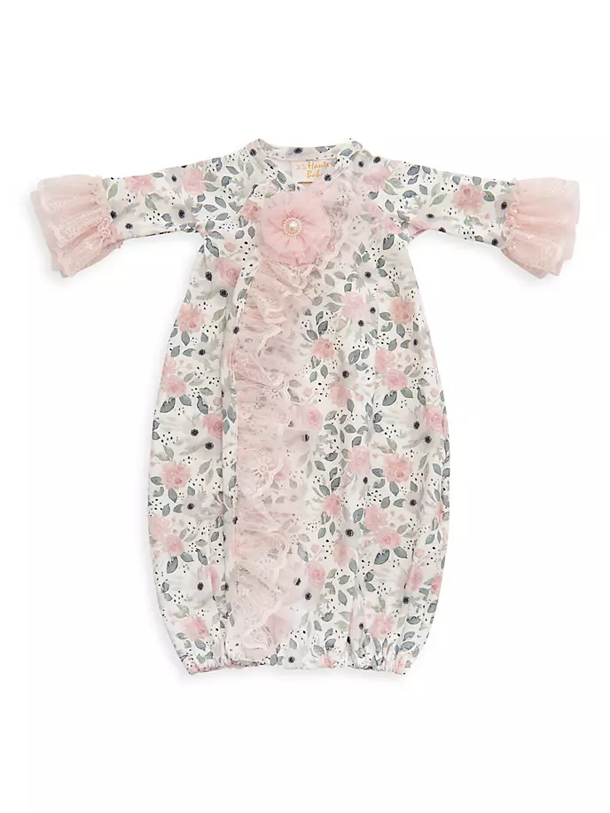 

Акварельное платье с цветочным узором для девочки Haute Baby, розовый