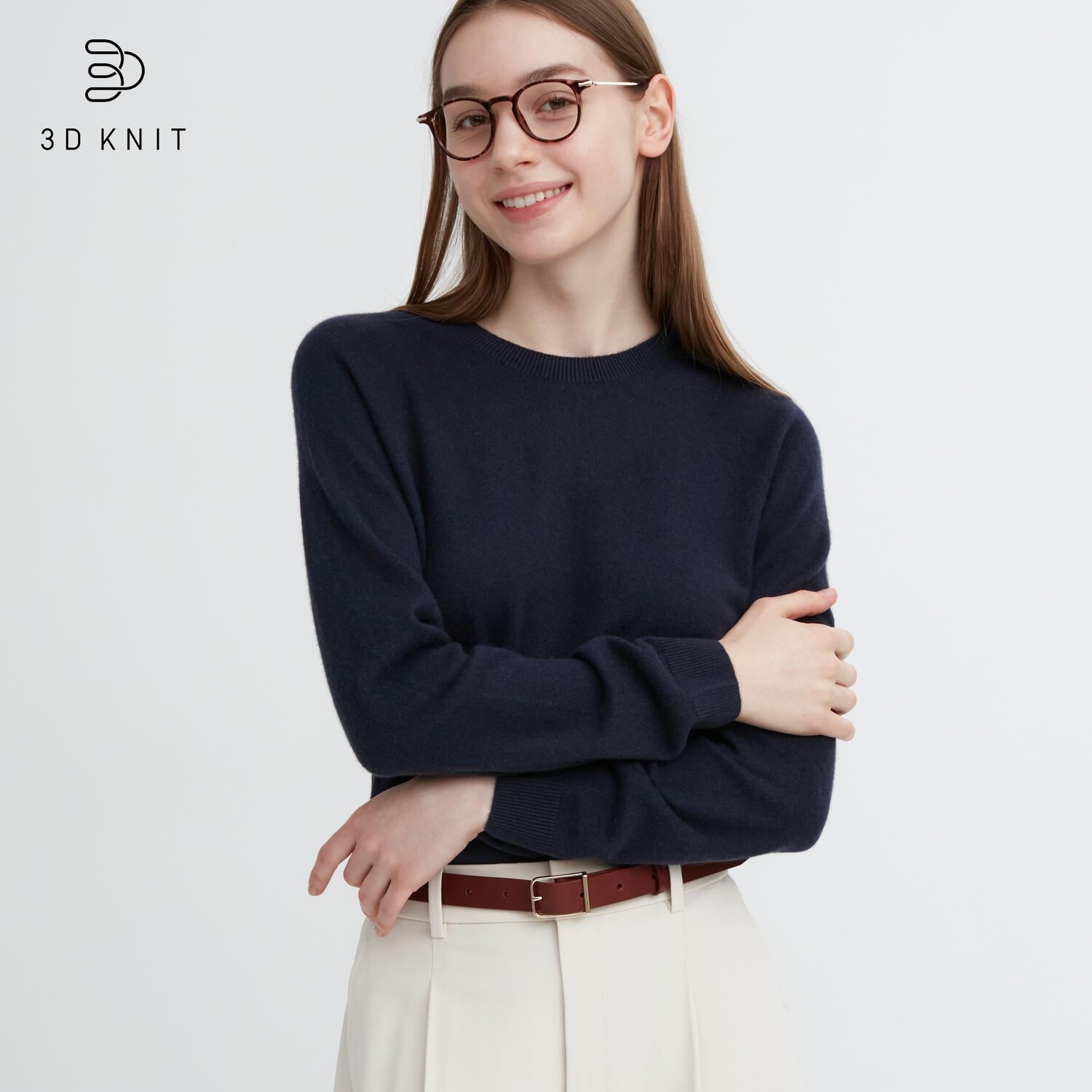 

Джемпер из 3D кашемира Uniqlo, темно-синий