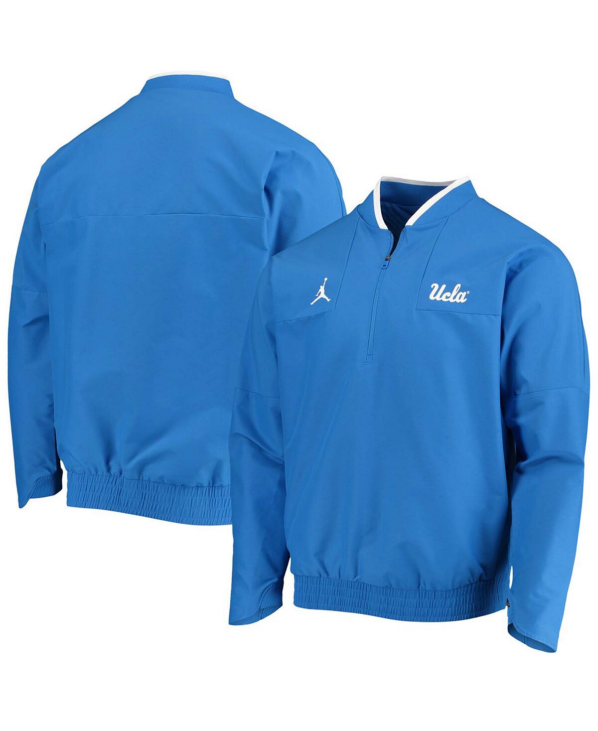 Мужская синяя куртка с молнией до половины UCLA Bruins Coach Jordan мужская черная куртка с молнией до половины oregon ducks coach nike