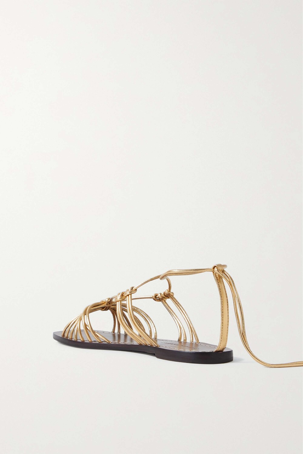 

LOEFFLER RANDALL сандалии Romy из металлизированной кожи на шнуровке, золото