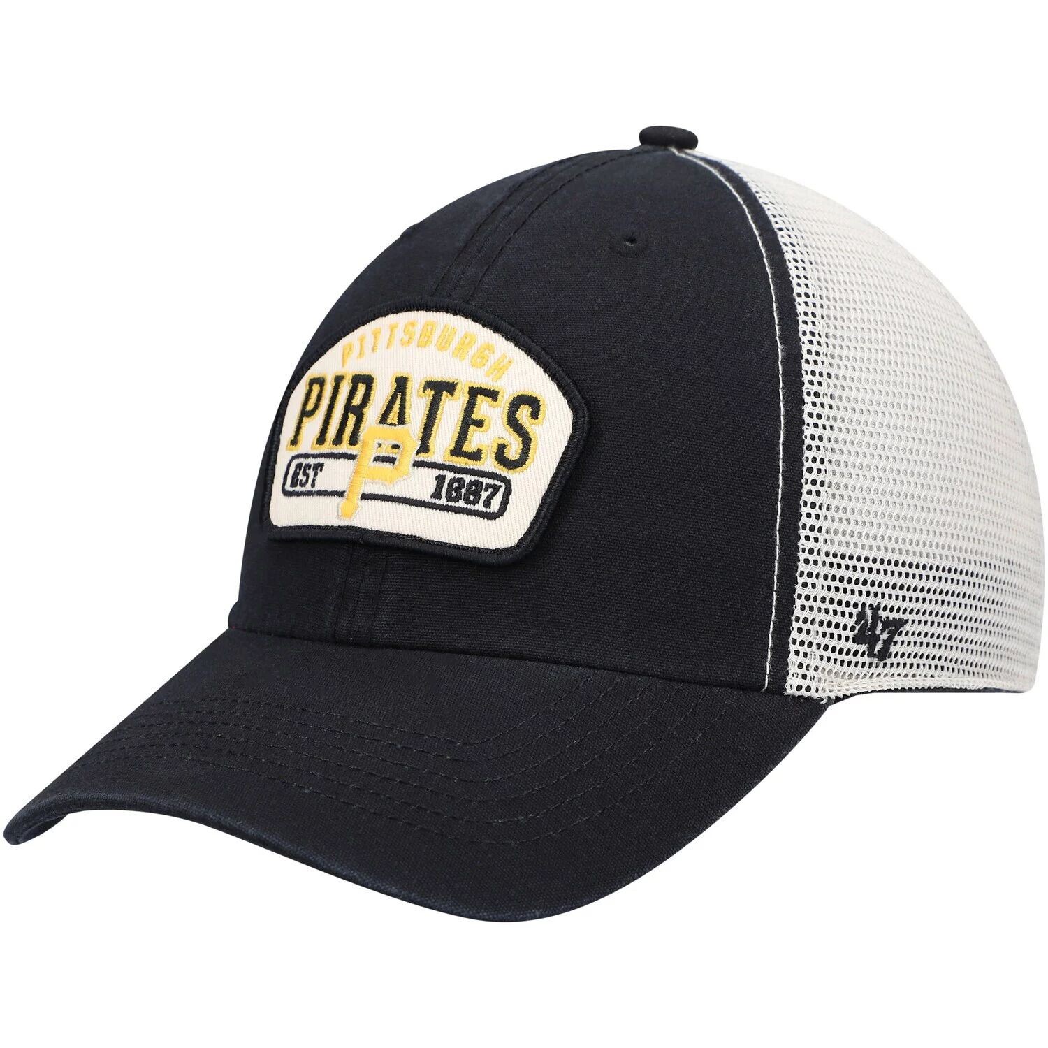 

Мужская черная кепка Pittsburgh Pirates Penwald Clean Up Trucker Snapback '47