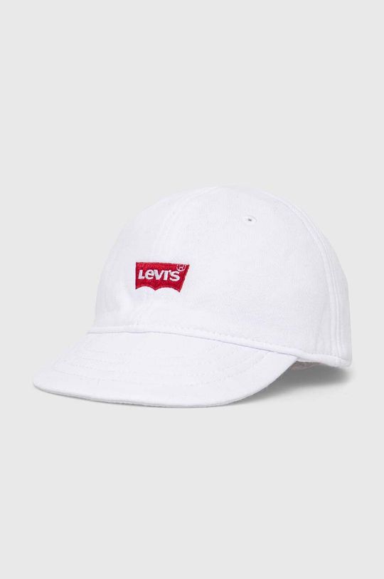 

Levi's Детская хлопковая бейсболка LAN BATWING SOFT CAP, белый