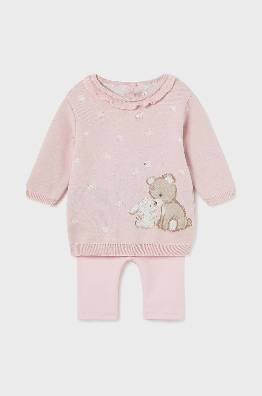 

Хлопковый костюм для новорожденных Mayoral Newborn, розовый