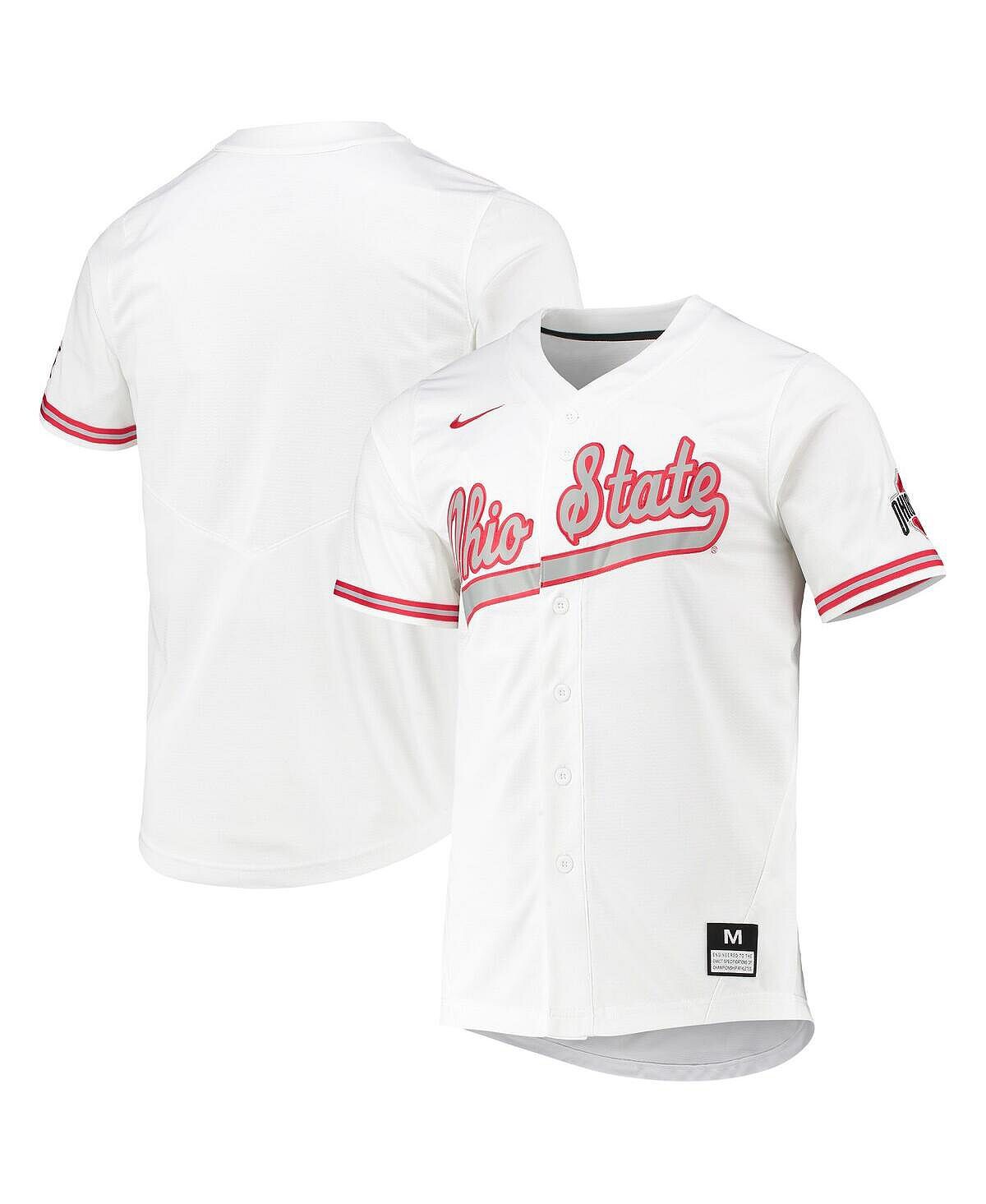 

Мужская белая бейсбольная майка штата Огайо Buckeyes Replica Nike