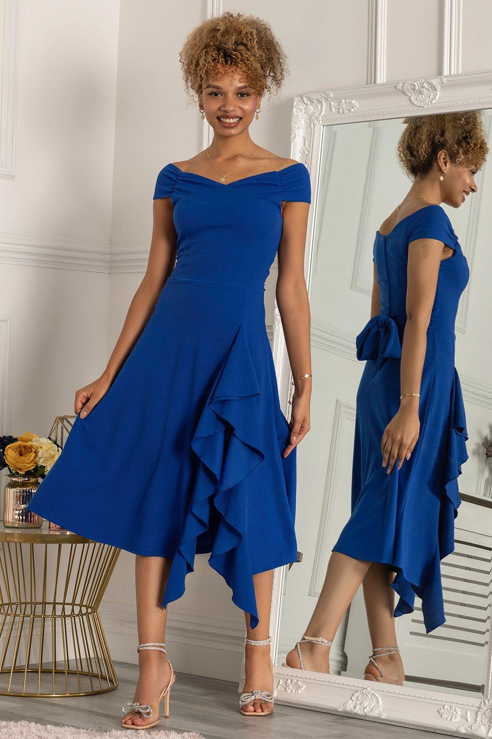 цена Расклешенное платье Desiree с оборками Jolie Moi, синий