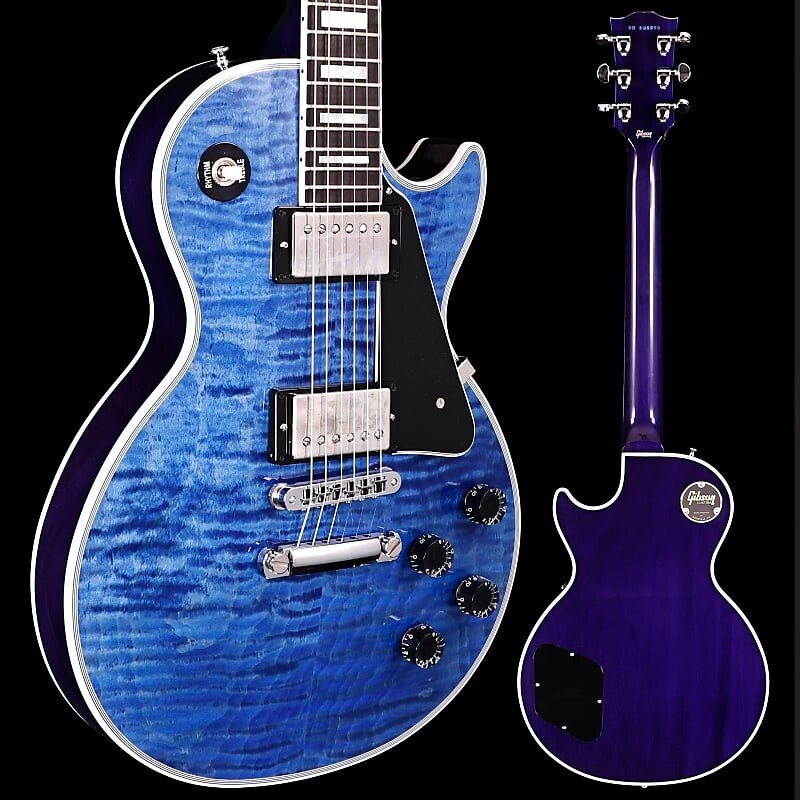 

Электрогитара Gibson Les Paul Custom Figured, HAND SELECTED TOP, Translucent Blue Gloss 9lbs 15.4oz