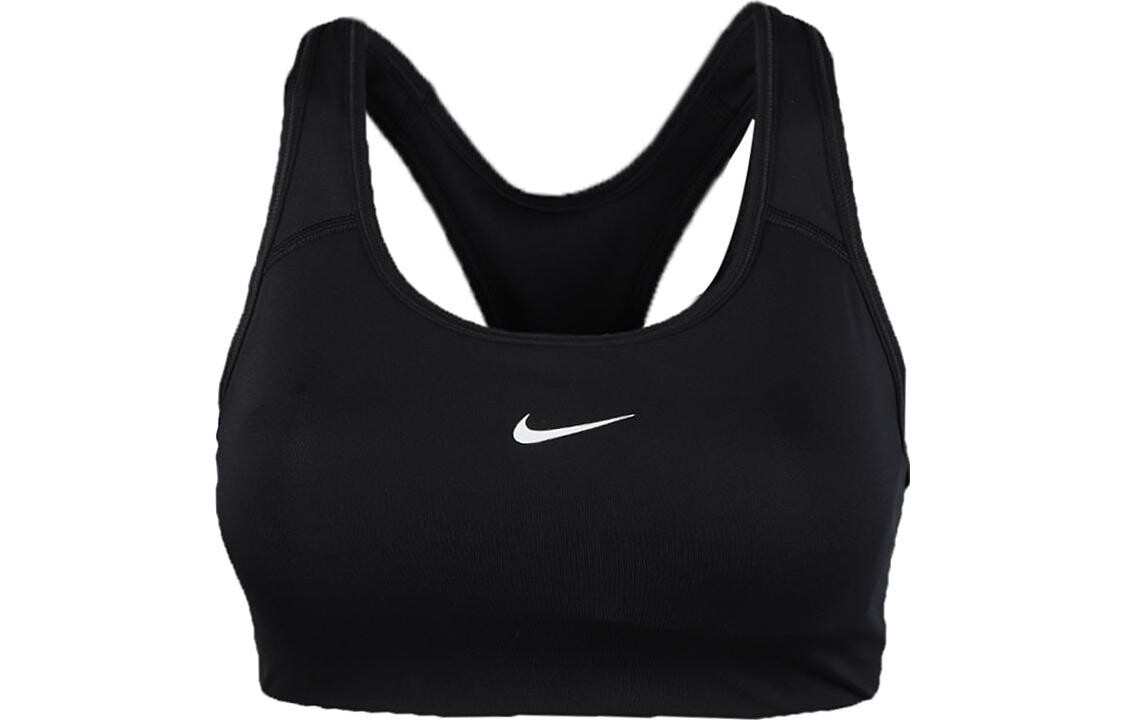 

Цельный спортивный бюстгальтер с подушечками Nike Swoosh Dri-FIT, черный