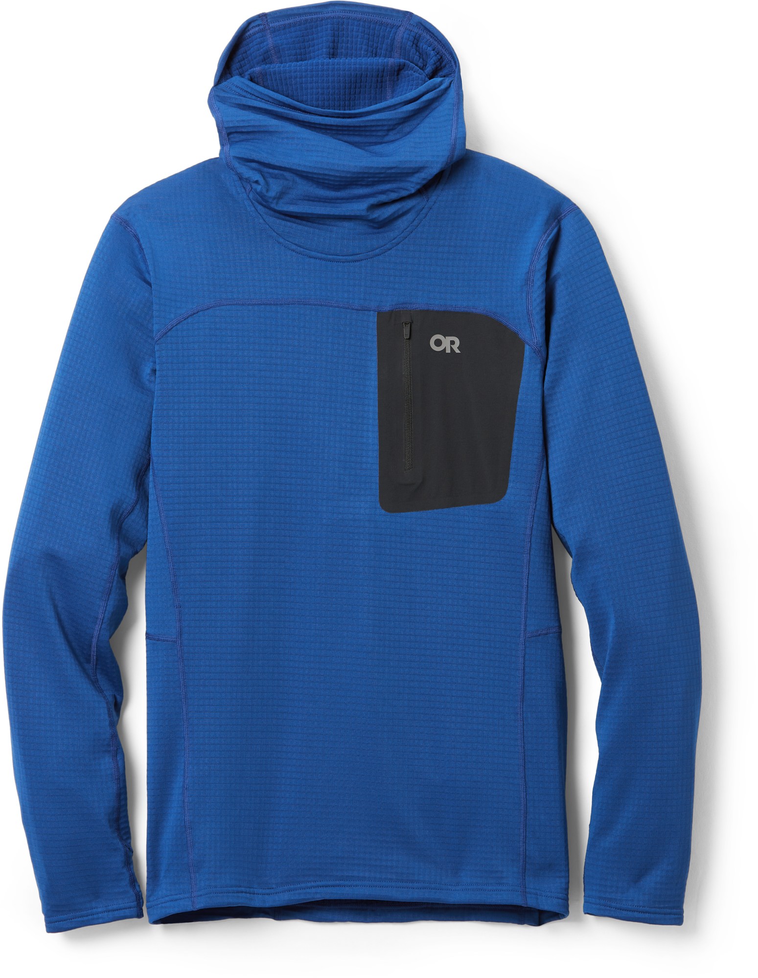 цена Флисовый пуловер с капюшоном Vigor Grid - Мужской Outdoor Research, синий