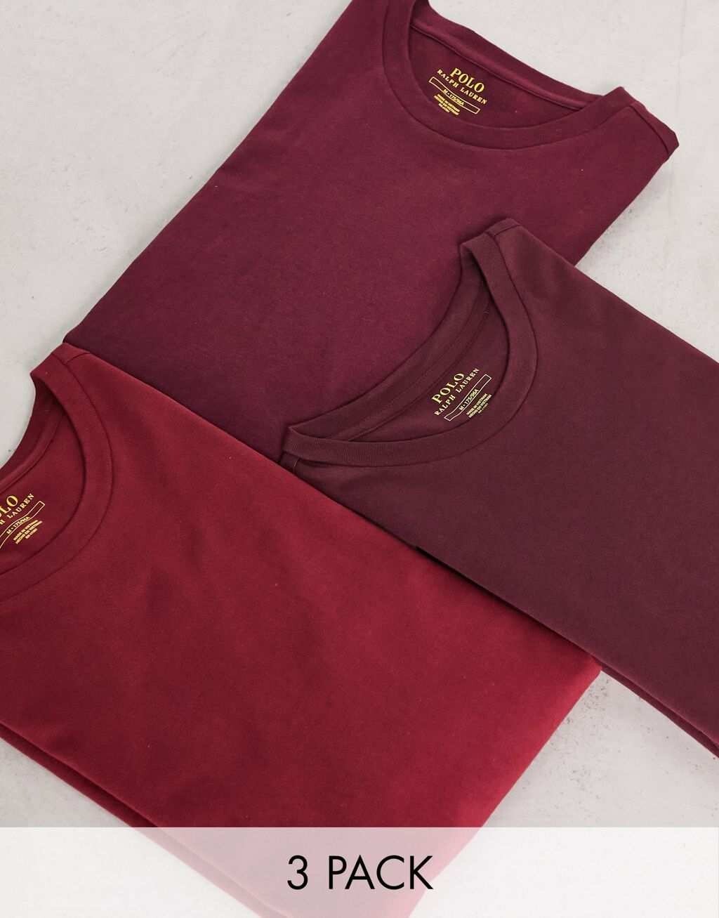 

Комплект из трех футболок бордового цвета с логотипом в виде пони Polo Ralph Lauren.