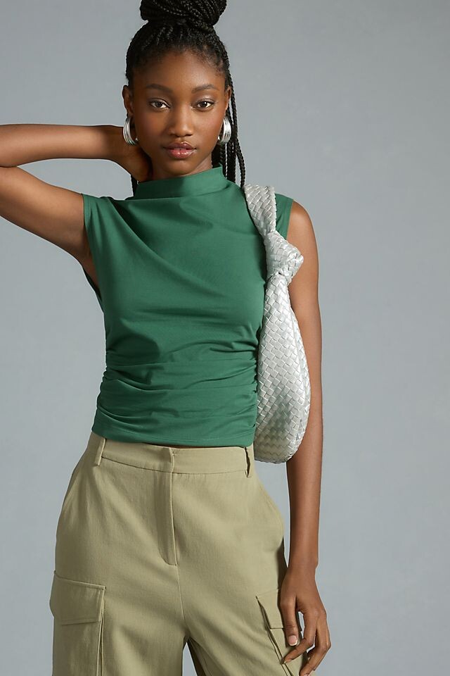 

Топ-ракушка Maeve с воротником-стойкой, зеленый