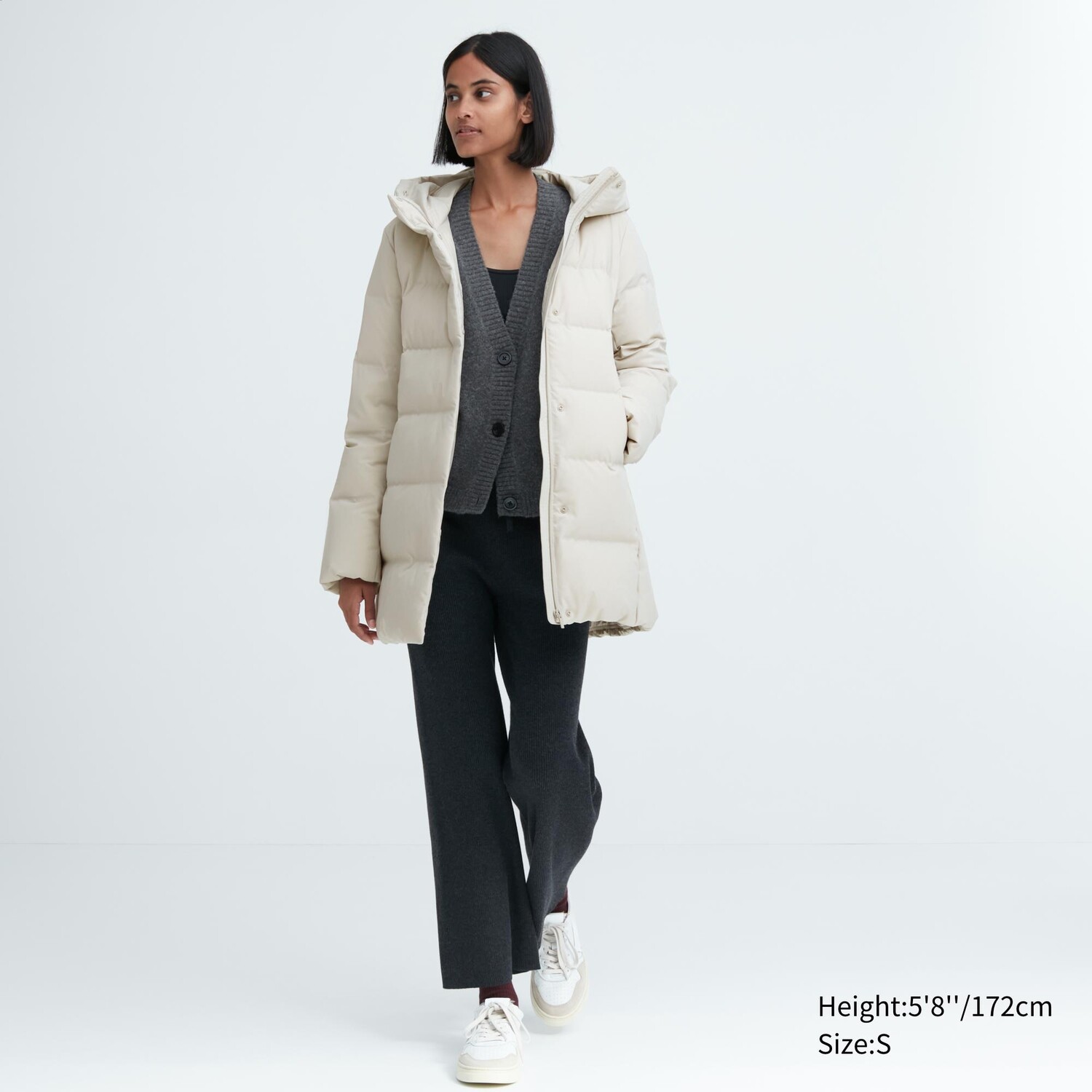 

Пуховик UNIQLO бесшовный, слоновая кость, Бежевый