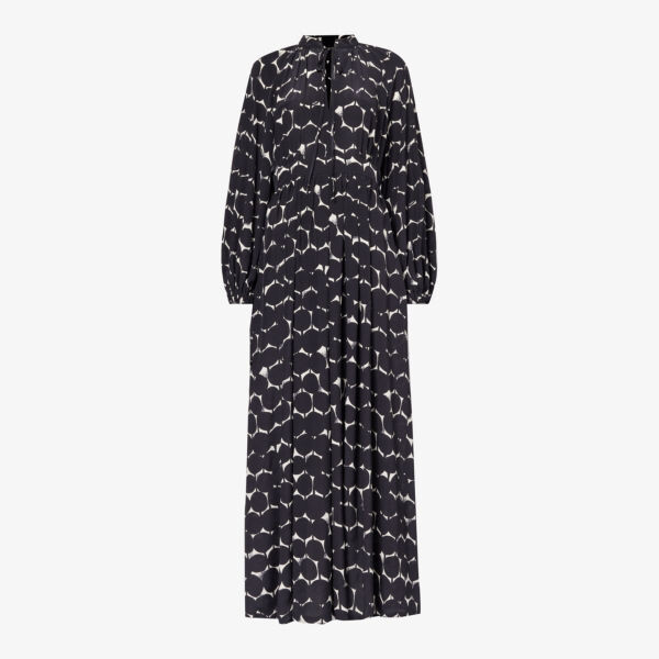 

Шелковое платье макси с абстрактным узором Urbania Max Mara, черный
