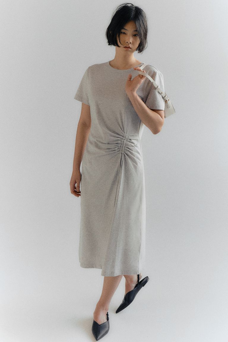 Платье-Футболка с кулиской H&M, серый