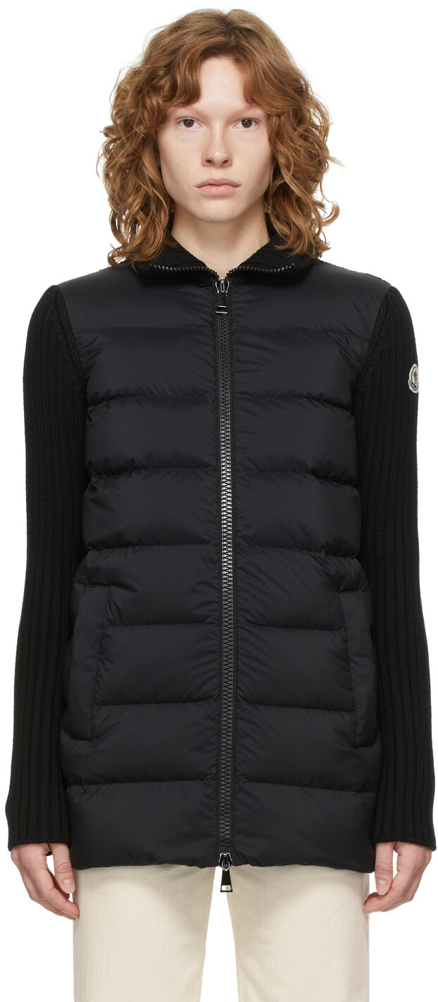 

Черный стеганый кардиган на пуху Moncler, цвет Black