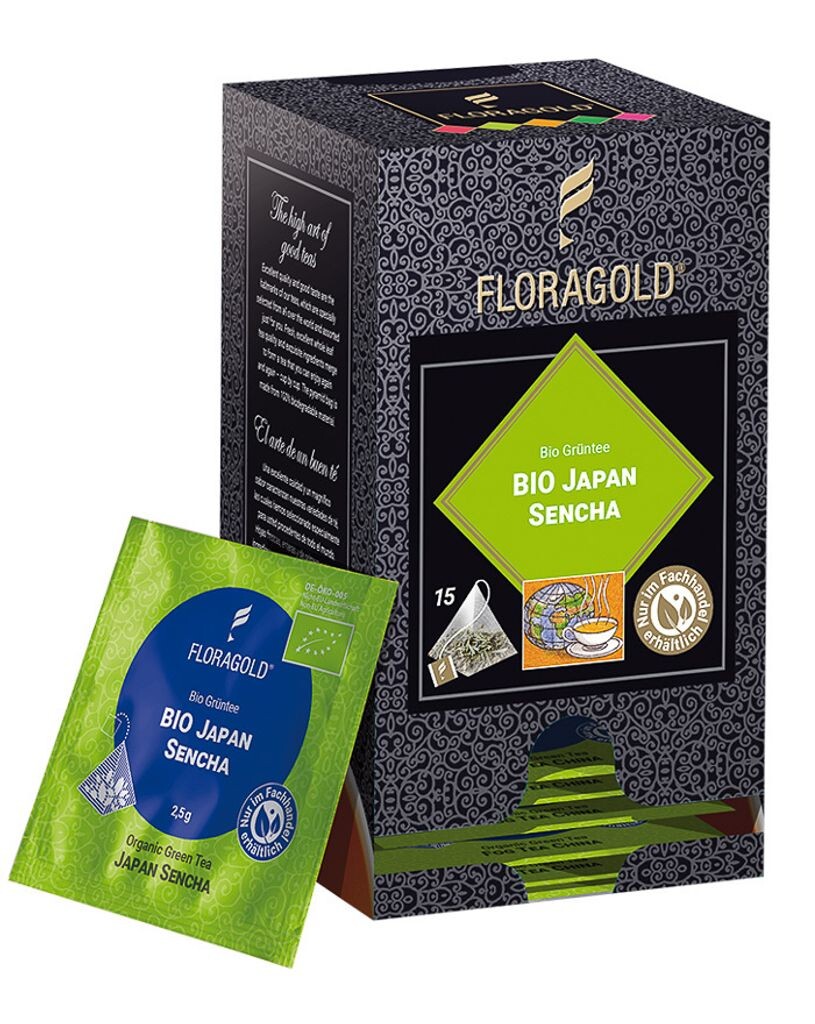 

Органический зеленый чай JAPAN SENCHA от Floragold, 15 пакетиков-пирамидок