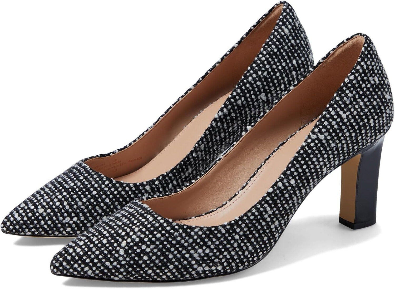 

Туфли Mylah Heel Pump 75 mm Cole Haan, цвет Black/White Boucle