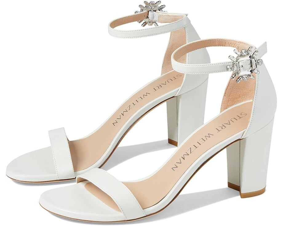 

Туфли Stuart Weitzman Nearlynude Crystal Nova Sandal, цвет White/Clear