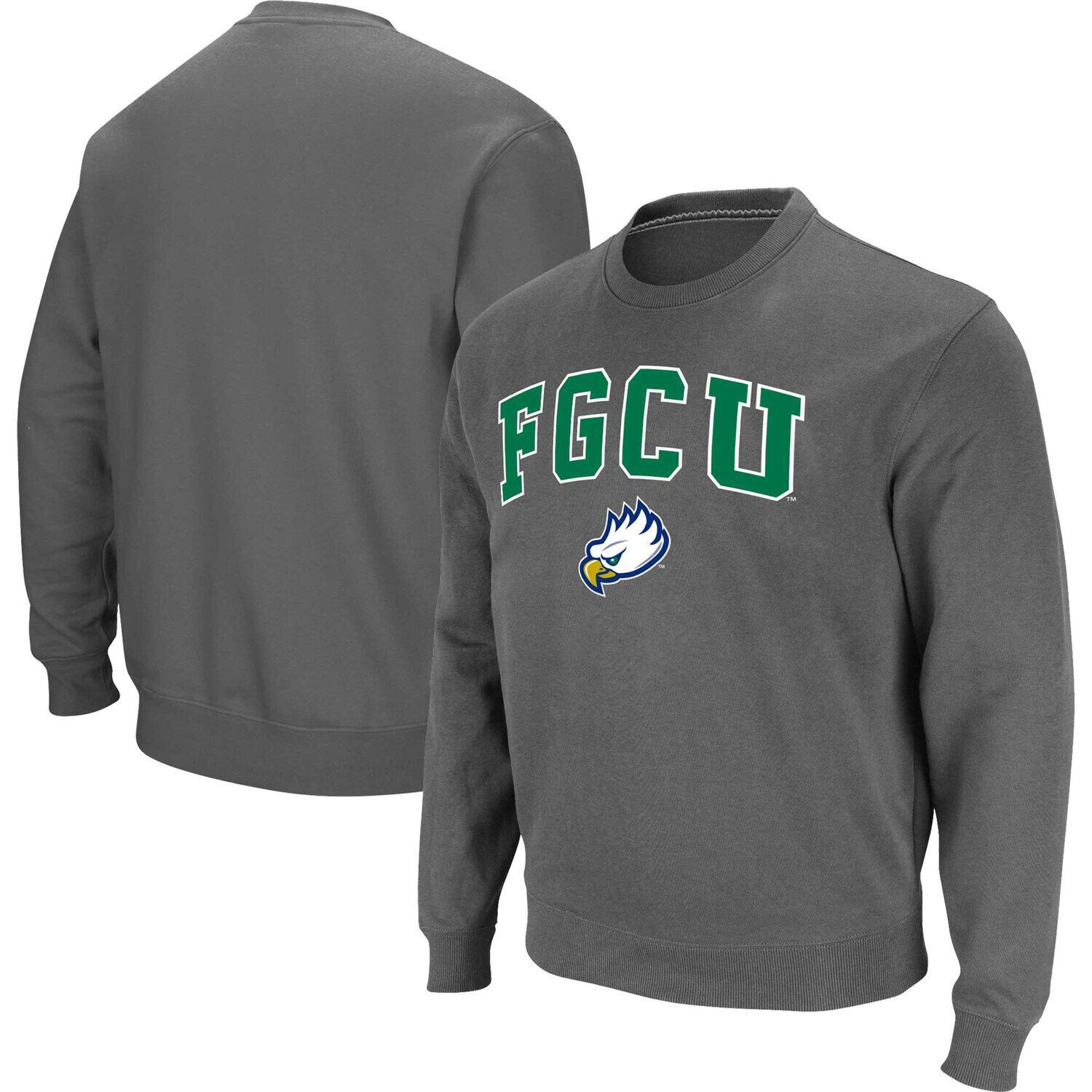 

Мужской темно-серый пуловер с логотипом Florida Gulf Coast Eagles Arch Over, толстовка Colosseum