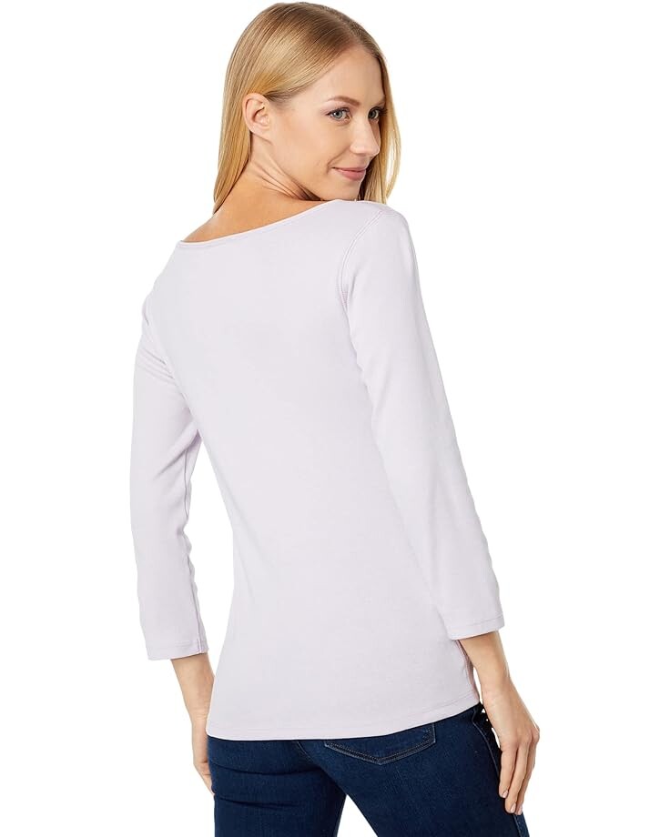 

Топ Lilla P 1x1 Rib 3/4 Sleeve Boatneck Top, цвет Lily