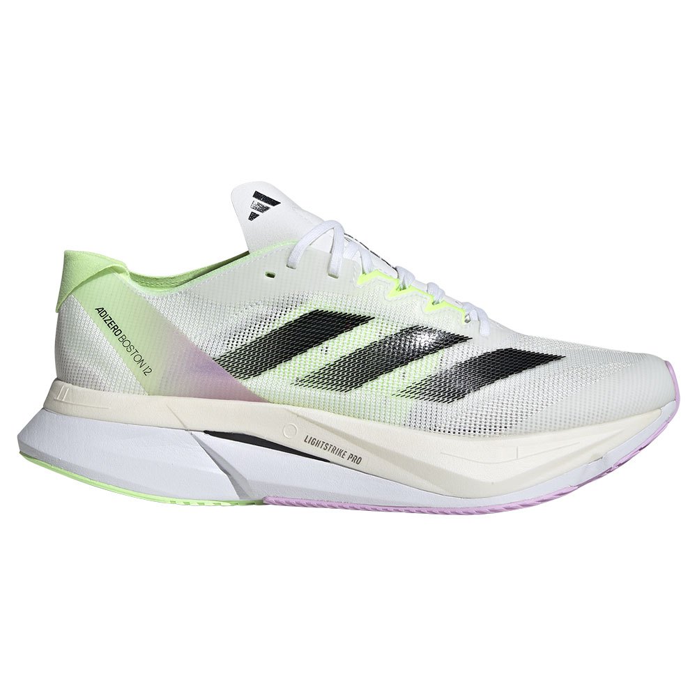 Кроссовки adidas Adizero Boston 12, белый кроссовки adidas adizero boston 12 running shoes cloud white black night metallic белый