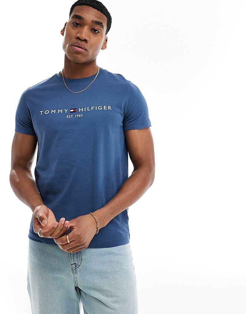 

Голубая футболка с логотипом Tommy Hilfiger
