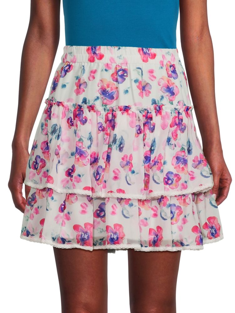 цена Мини-юбка с цветочными рюшами Allison New York, цвет Pink Floral