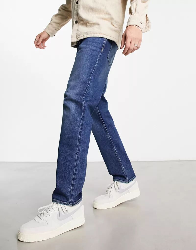 Темно-синие узкие жесткие джинсы New Look emmett темно синие жесткие джинсы узкого кроя new look