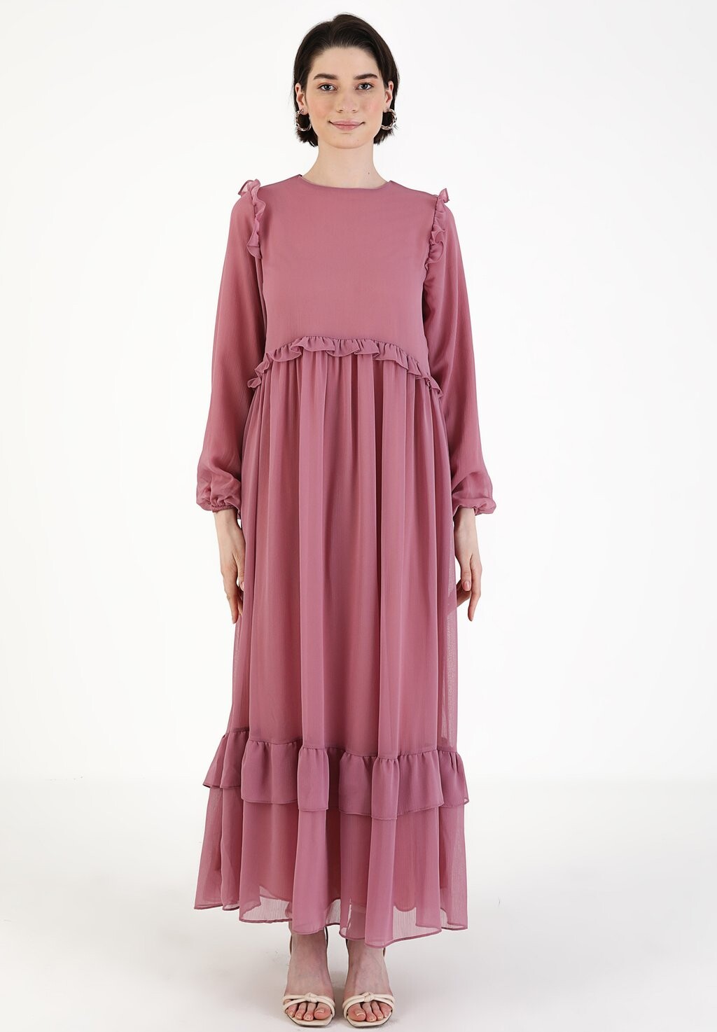 

Длинное платье Benin Modanisa, цвет mottled pink