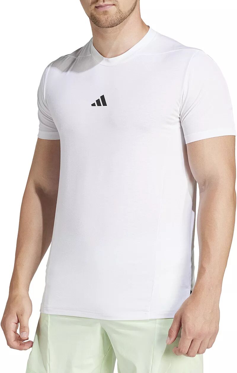 Мужская футболка Adidas для тренировок и тренировок, белый ремни реакционные для тренировок adidas adsp 11513 2 шт