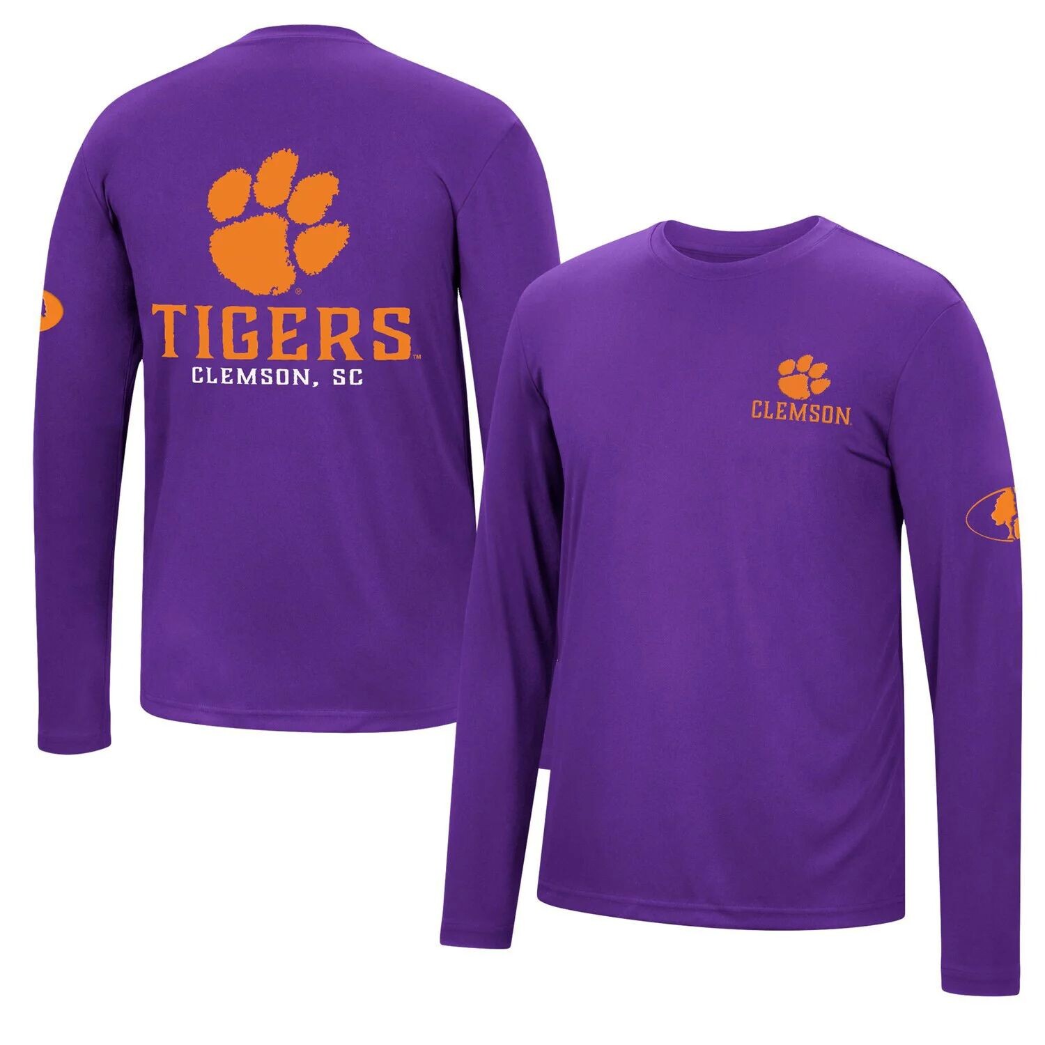 

Мужская фиолетовая футболка с длинным рукавом Clemson Tigers Mossy Oak Colosseum, Фиолетовый