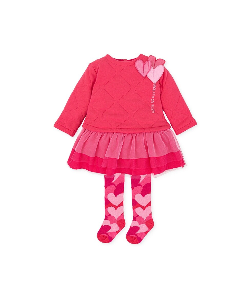 

Комбинированное стеганое платье с тюлем AGATHA RUIZ DE LA PRADA, коралловый