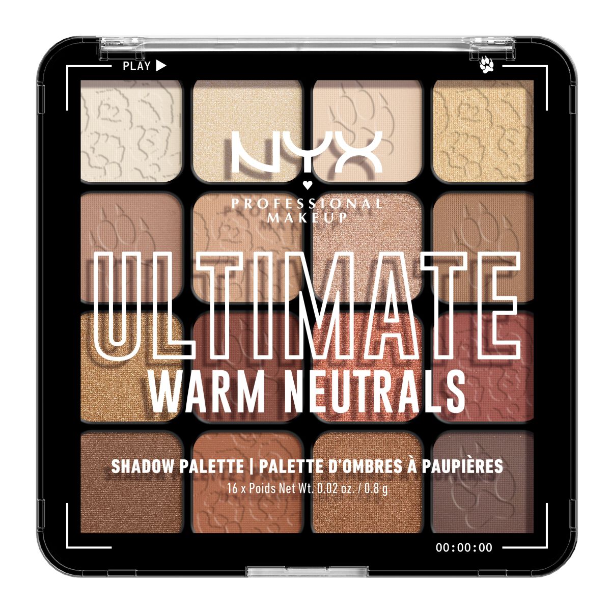 Палитра теней для век теплых нейтральных оттенков Nyx Professional Makeup Ultimate Shadow Palette, 12,8 гр