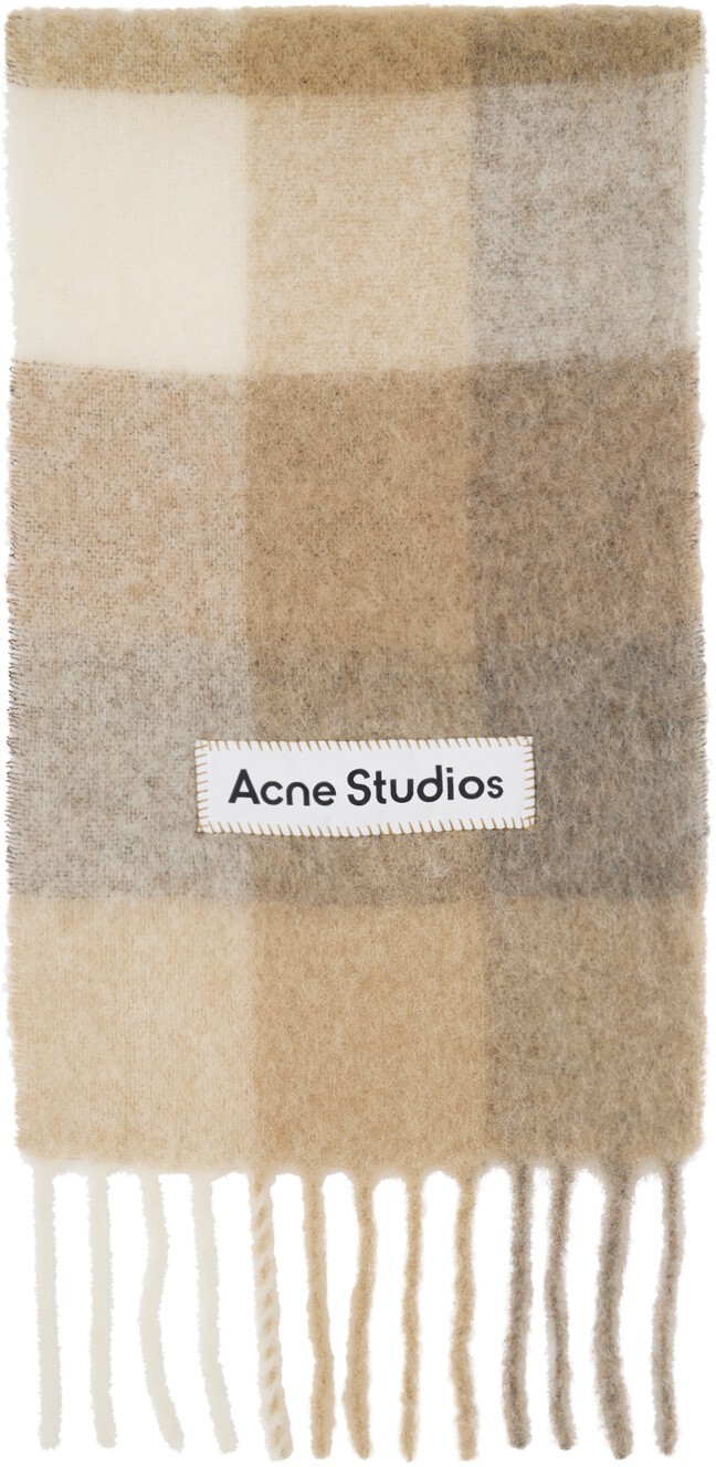 

Бежевый шарф в клетку Белый Acne Studios
