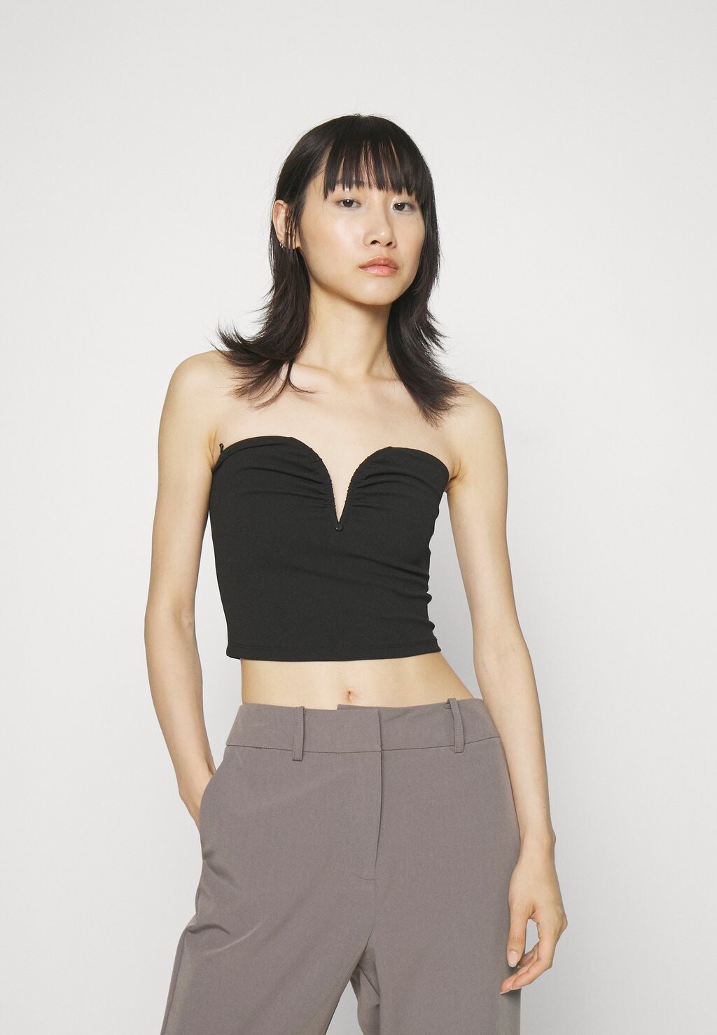 

Топ Wire Top Gina Tricot, черный, Серый