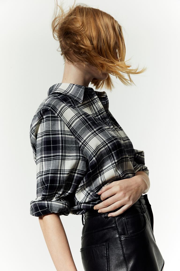 

Хлопковая фланелевая рубашка H&M
