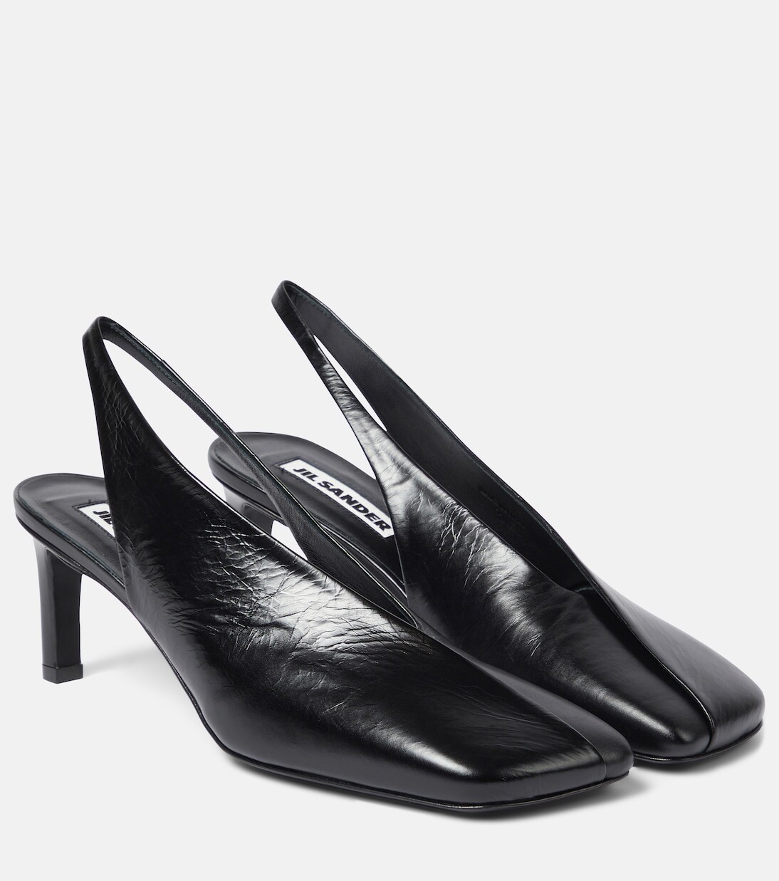 

Кожаные туфли с пяткой на пятке Jil Sander, черный