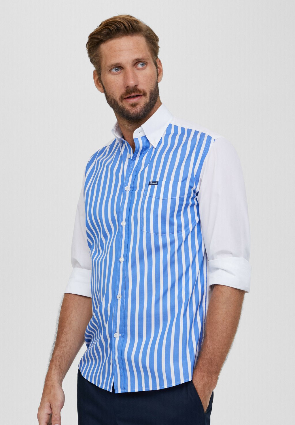 Рубашка Façonnable, цвет blue white