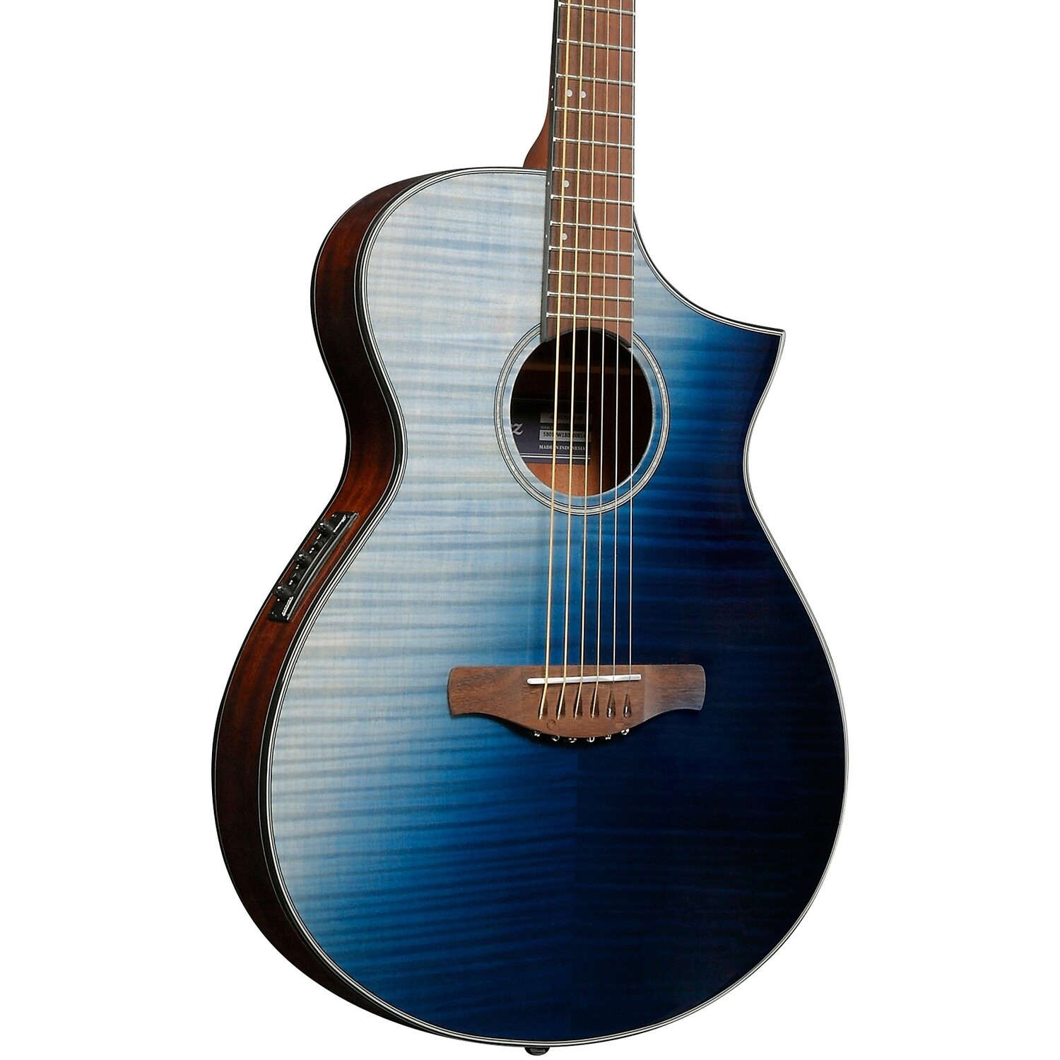 Акустически-электрическая гитара Ibanez AEWC32FM Thinline Indigo Sunset Fade