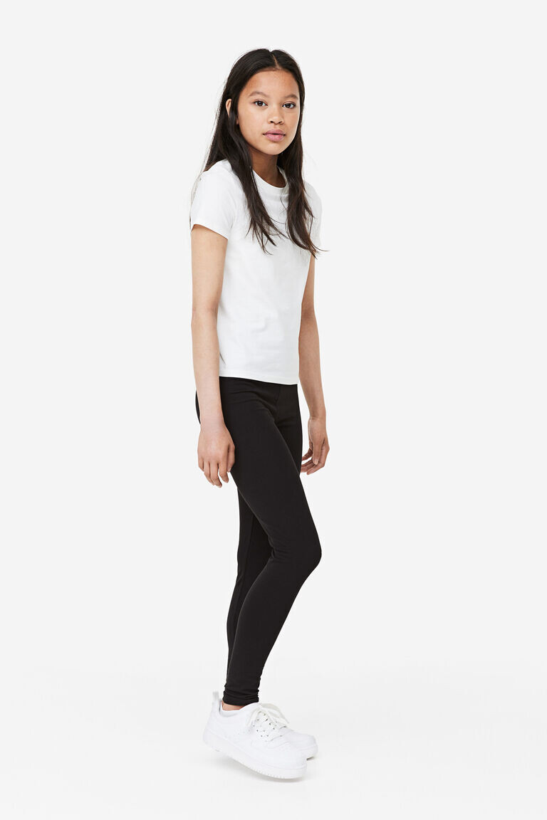 

Хлопковые леггинсы H&M, черный