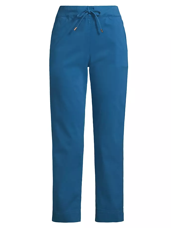

Прямые брюки из хлопка с завязками Max Mara Leisure, цвет cornflower