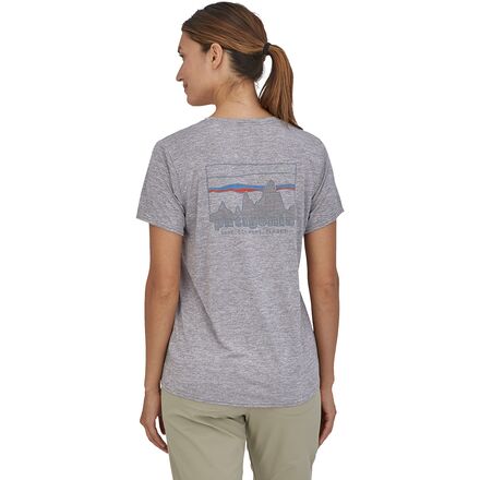Capilene Cool повседневная рубашка с короткими рукавами и рисунком женская Patagonia, цвет 73 Skyline/Feather Grey