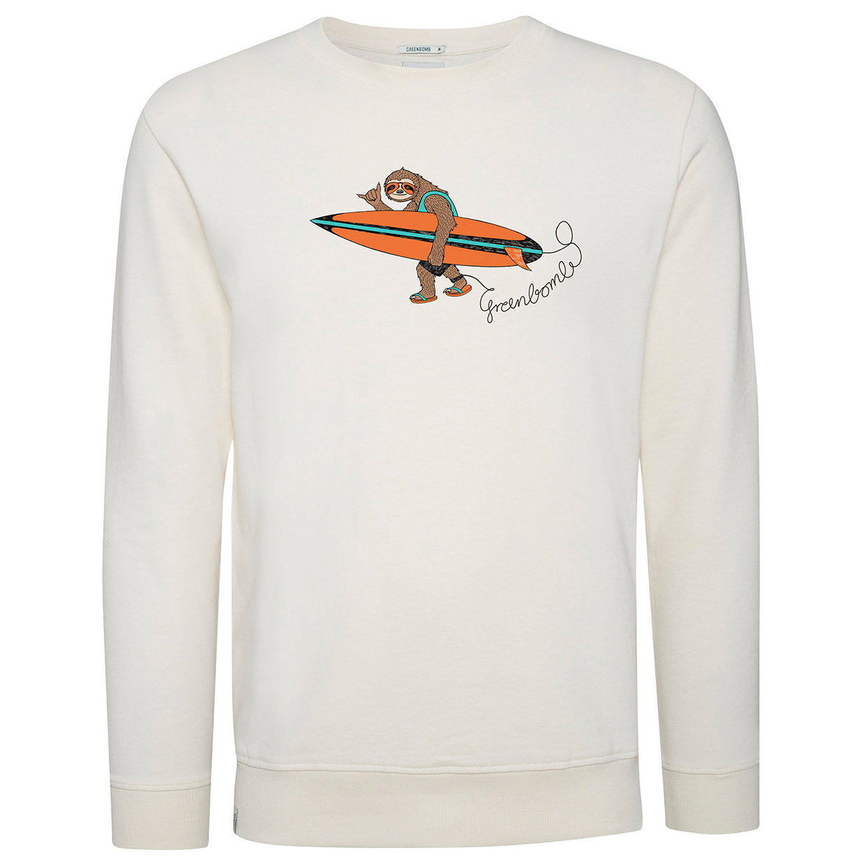 Пуловер Greenbomb Animal Sloth Surf Summer Wild Sweatshirts, цвет Creme White