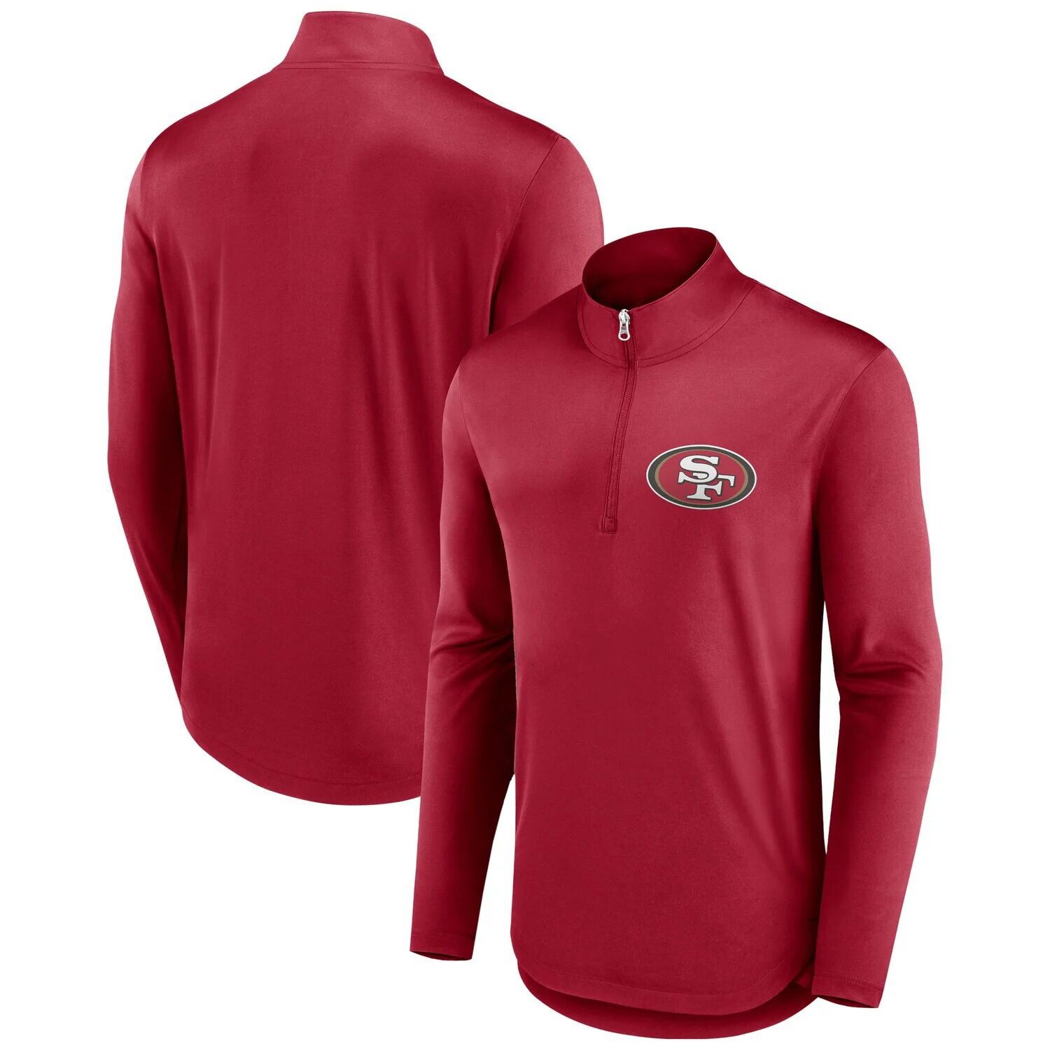 Мужская футболка с молнией без четверти с логотипом Scarlet San Francisco 49ers Tough Minded Fanatics